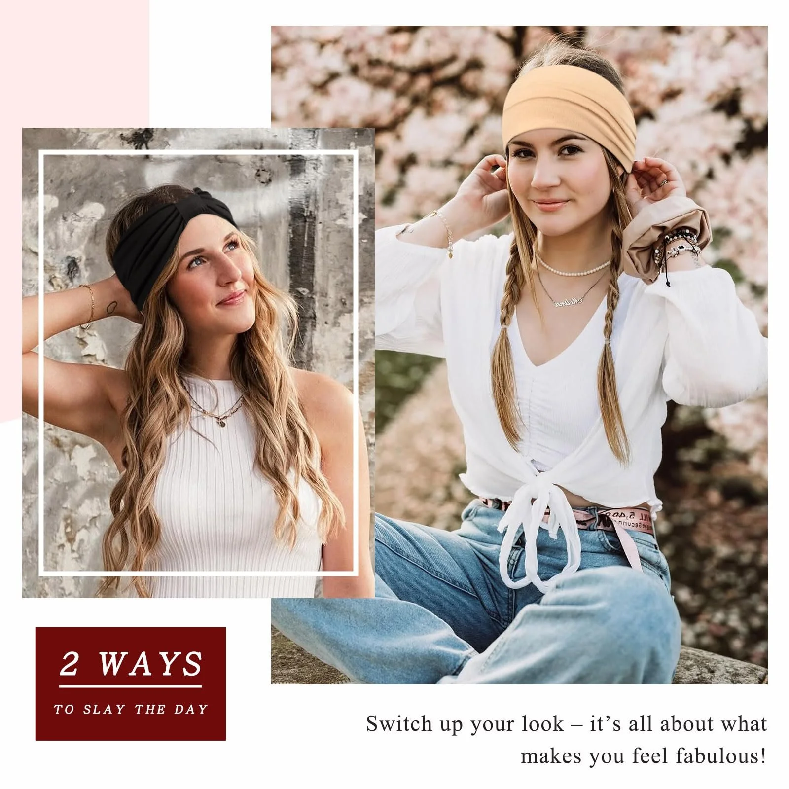 Пов'язка на голову жіноча широка еластична м'яка, фото №3