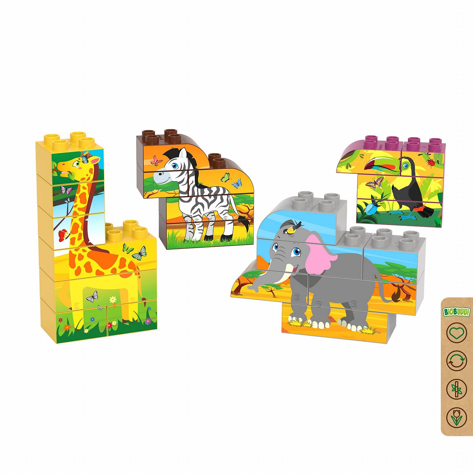 Головоломка BIOBUDDI 8 різних тварин Жираф, Слон, Тукан, Зебра 21 частина BB-0257, фото №6 Головоломка BIOBUDDI 8 різних тварин Жираф, Слон, Тукан, Зебра 21 частина BB-0257, фото №6