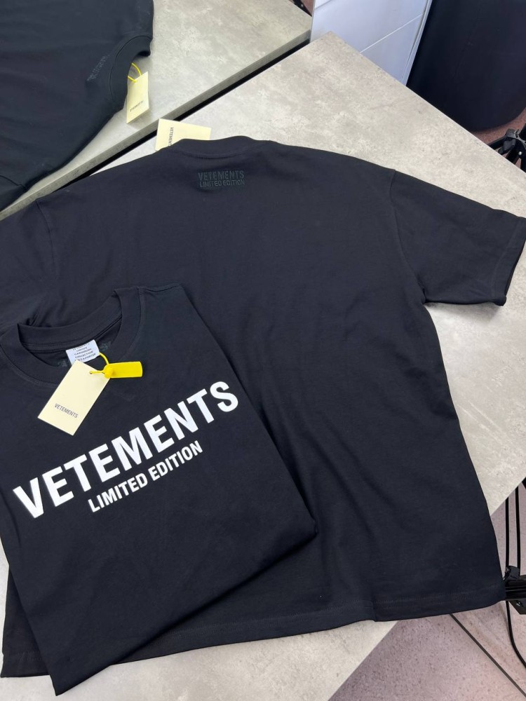 Футболка черная Vetements Logo f651, фото №5