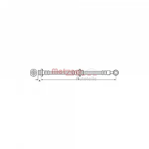 Тормозной шланг METZGER 4110669 HYUNDAI KIA передний мост слева - Фото 1