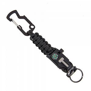 Браслет Paracord 7 Core для виживання на природі, аварійний спортивний комплект із застібкою, відкривачкою для пляшок, кресалом, компасом, скребком, чорний - Фото 1