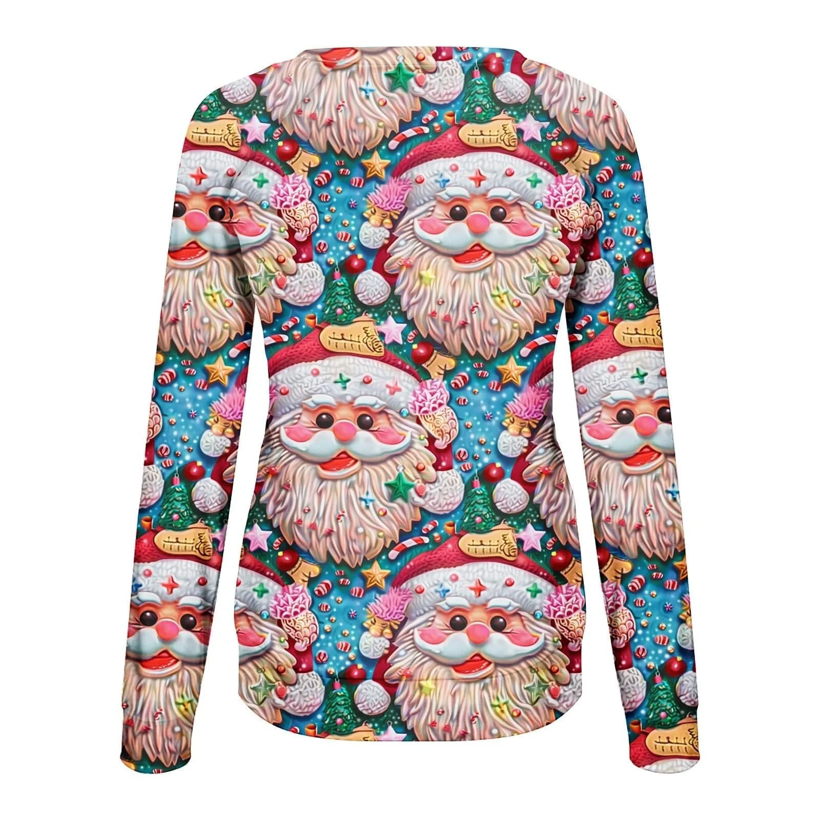 Рождественский свитер Женский С длинными Рукавами Круглый Вырез Рождественский Свитер С Рисунком Снеговика Многоцветный Большой Размер, фото №6