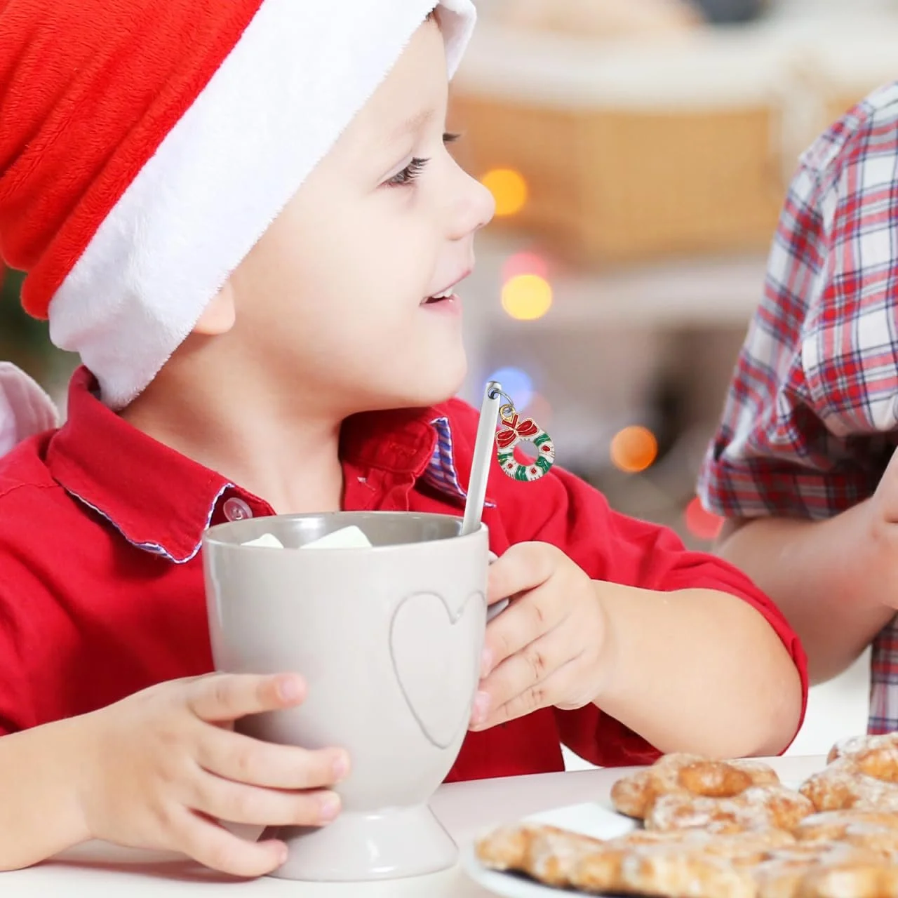 Ложка Кавова Hemoton Набір з 6 штук Нержавіюча сталь Різдвяна, фото №8