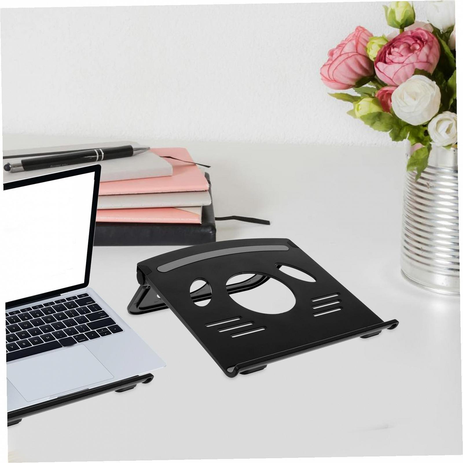 Подставка для ноутбука VANZACK ABS и силикон, складной вентилируемый настольный держатель для ноутбука, планшета и книг, портативный для офиса и дома, эргономичная высота для улучшенного комфорта, фото №8