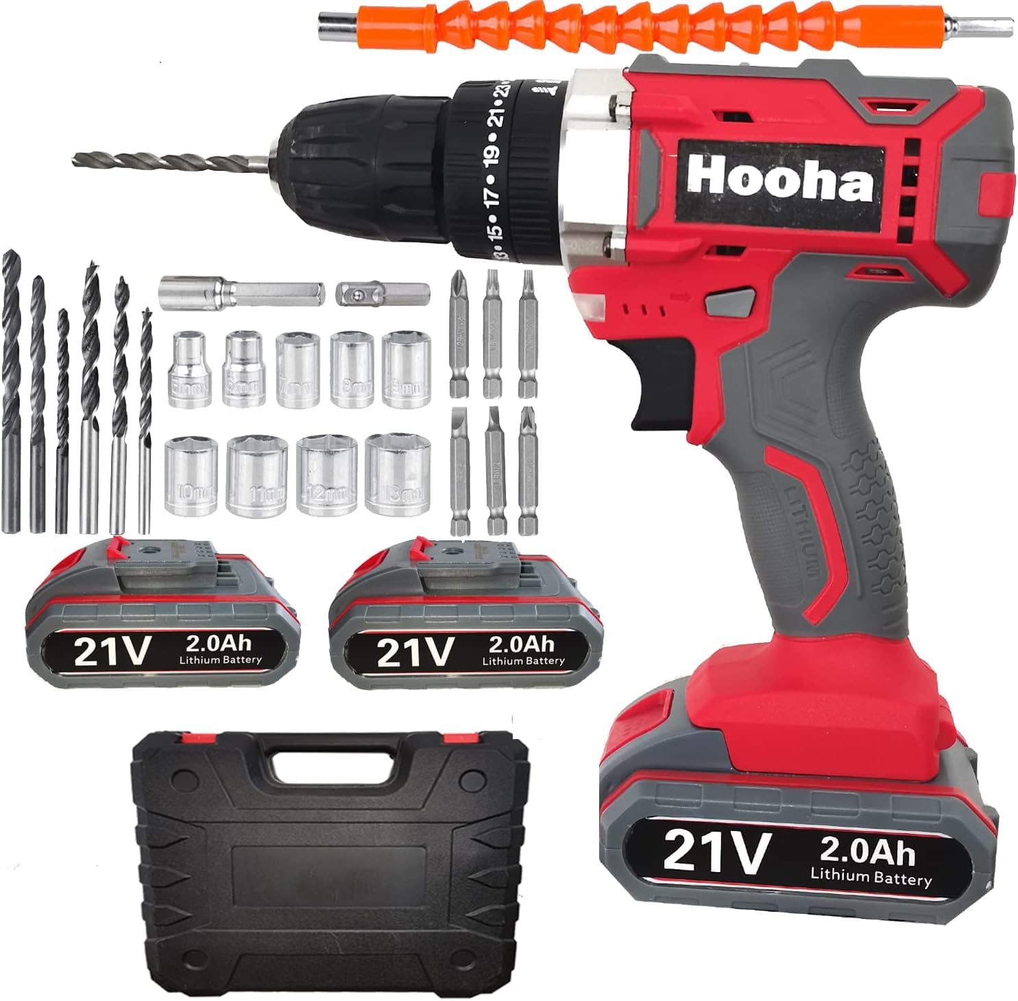 Дриль-шуруповерт Hooha 21 V 2 x 2000 мАг 2 передачі 65 Нм LED, фото №1 Дриль-шуруповерт Hooha 21 V 2 x 2000 мАг 2 передачі 65 Нм LED, фото №1