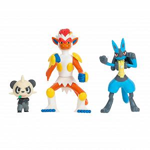 Боевые фигурки Pokemon, набор из 3 штук - Pancham 5,1 см, Lucario 7,6 см, Infernape 11,4 см - Фото 1