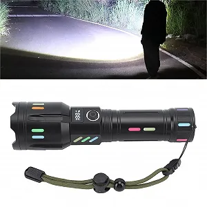 Ліхтарик LED EVTSCAN з можливістю масштабування Ручний Зовнішній Білий Далекобійний з індикатором рівня заряду батареї synthetic.ua - Фото 1