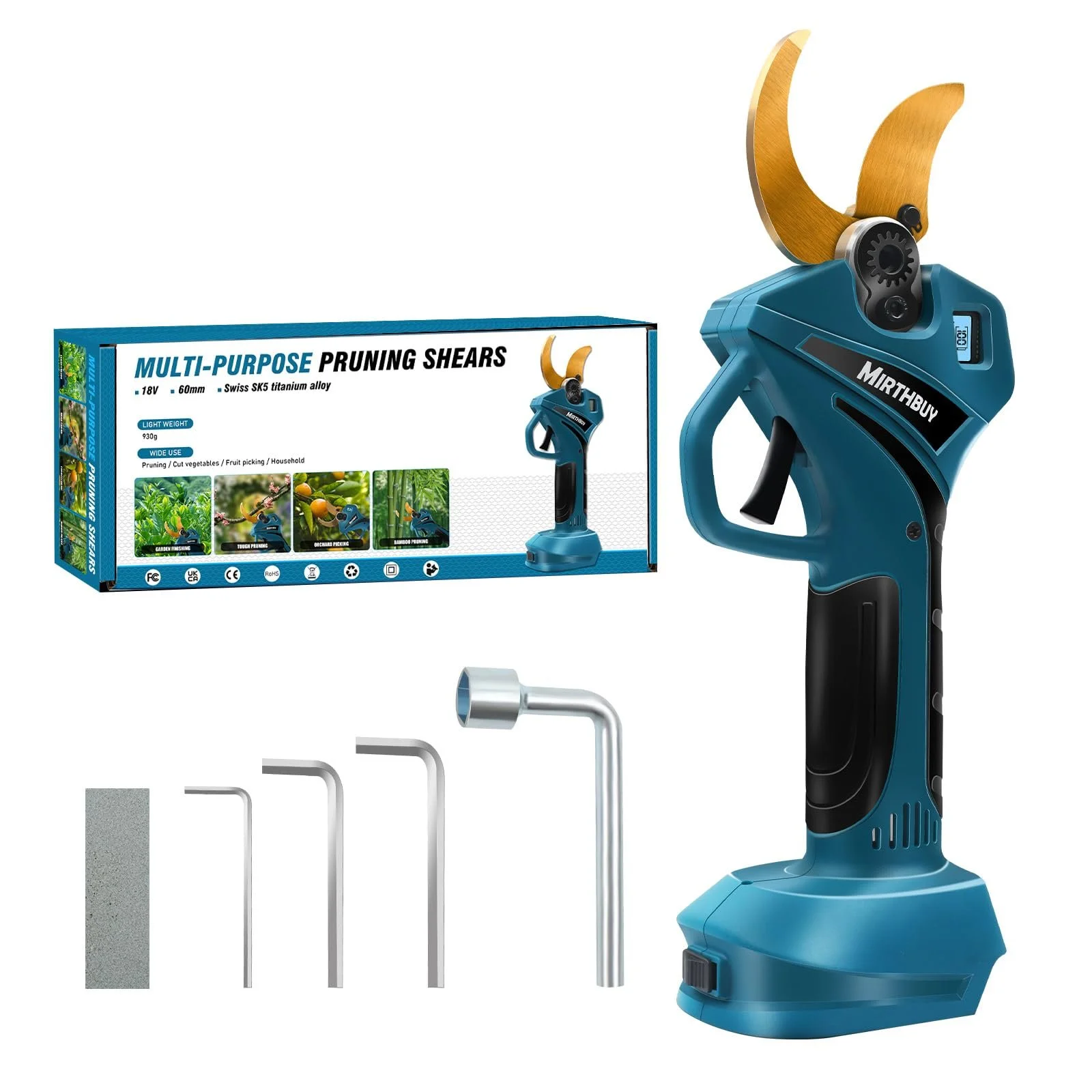 Електричний секатор MIRTHBUY 18 V, 40 мм, фото №1