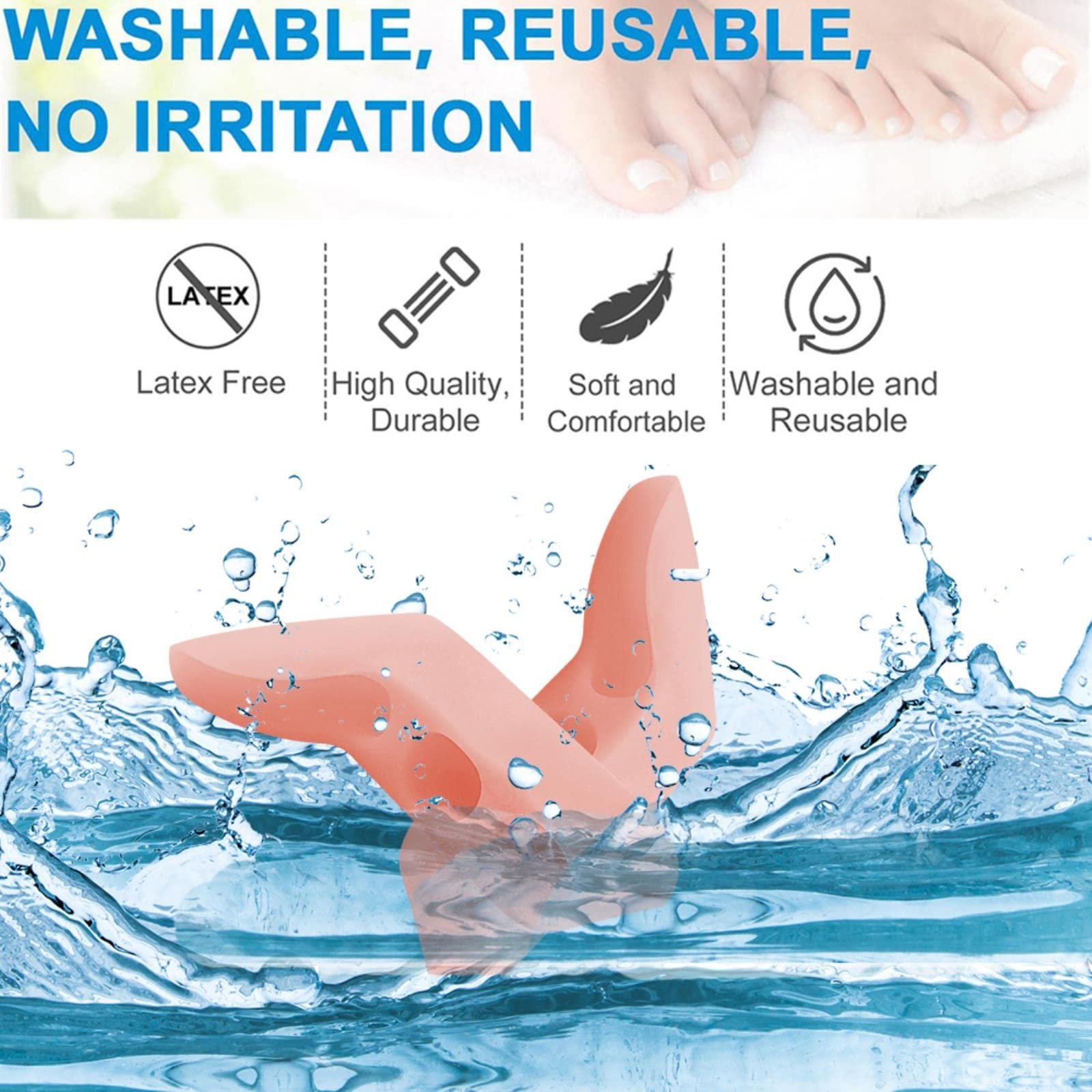 Роздільник для мізинця 3-отвори 2шт/мішок Коректор вальгусної деформації, фото №4