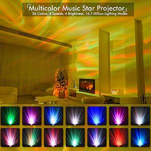 Проектор YunLone Galaxy Starry Sky LED Aurora со звуковой машиной, динамиком, пультом/приложением/голосовым управлением, 48 цветов synthetic.ua - Фото 1