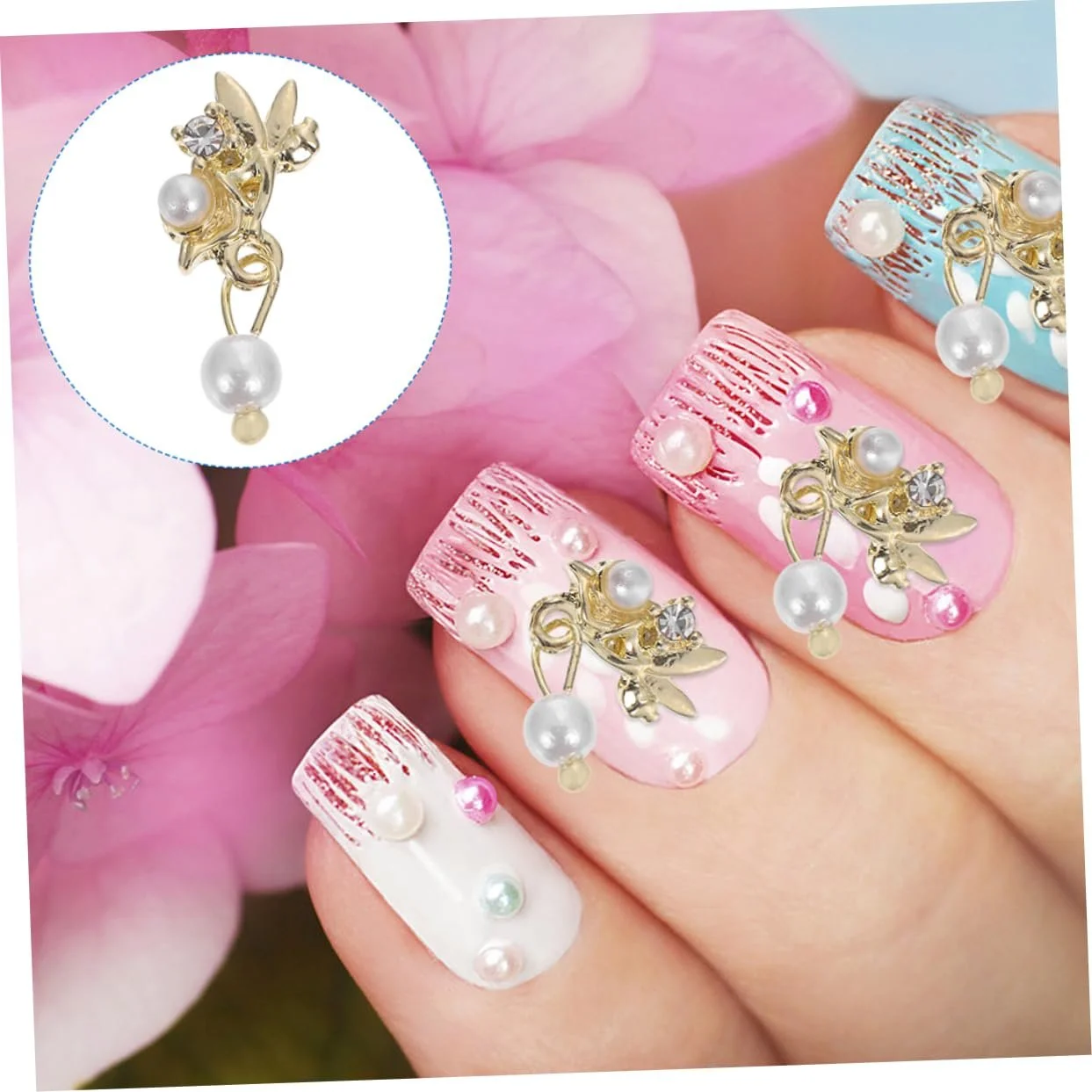Украшения для ногтей, 12 шт, жемчуг, фото №8