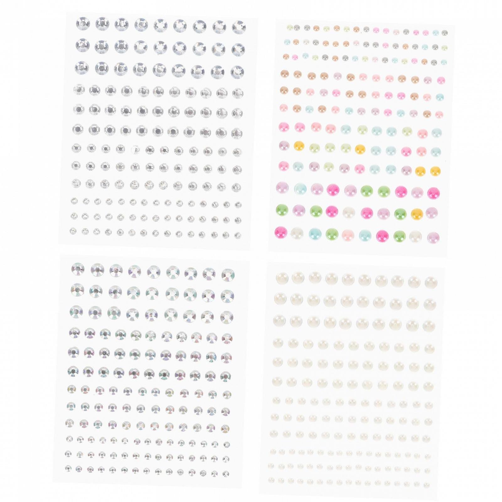 Наклейки Стразы и Жемчуг CANIGHT 4 листа Самоклеящиеся для ногтей Лица DIY Художественные работы для Скрапбукинга Макияжа Украшений для тела и Творческих Проектов, фото №1