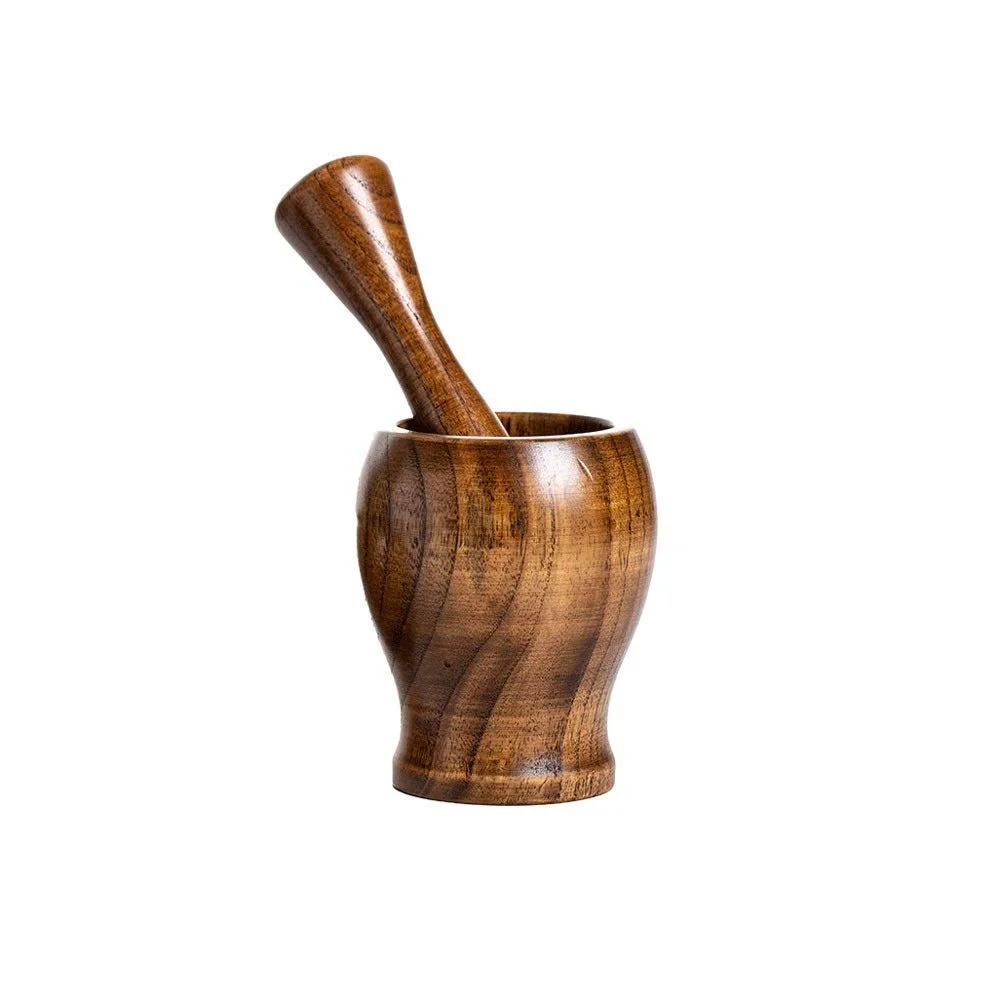 Ступка Дерев'яна для часнику, Прямокутна, дерев'яний товкачик, фото №1 Ступка Дерев'яна для часнику, Прямокутна, дерев'яний товкачик, фото №1