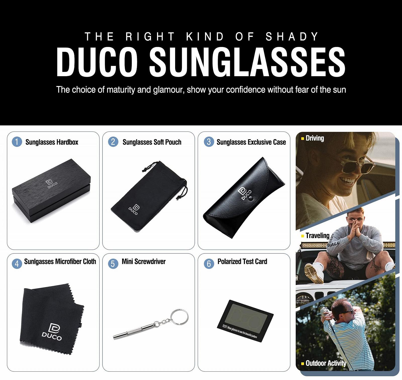 Авіатори Duco Unisex Класичні Поляризовані Сонцезахисні окуляри UV400, фото №6