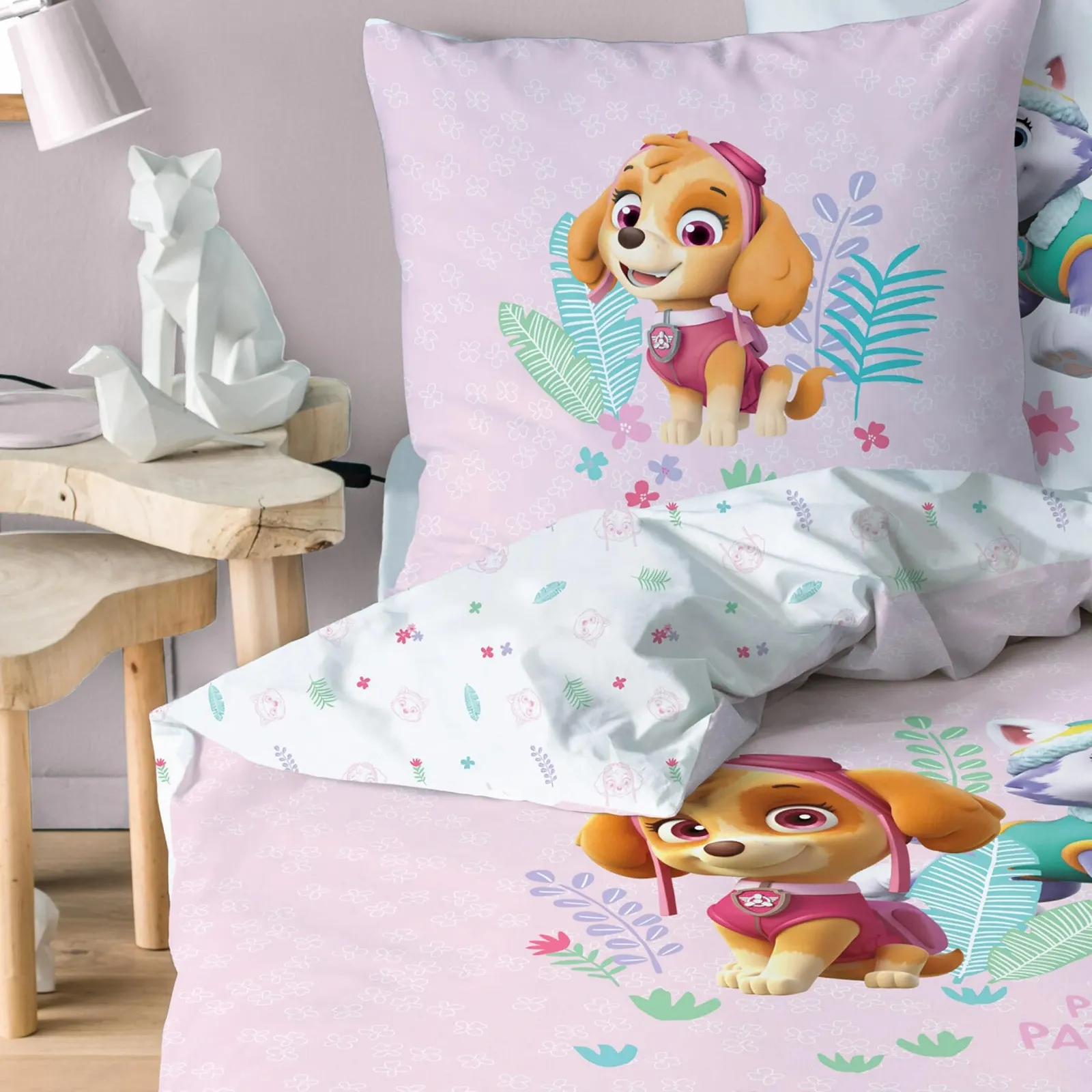 Постельное белье Фланель Paw Patrol Skye & Everest 135 x 200 см Розовый, фото №7