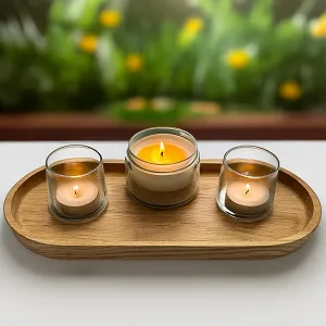 Декоративный поднос EKFJAELL Дерево, Овальный, Дуб synthetic.ua - Фото 1