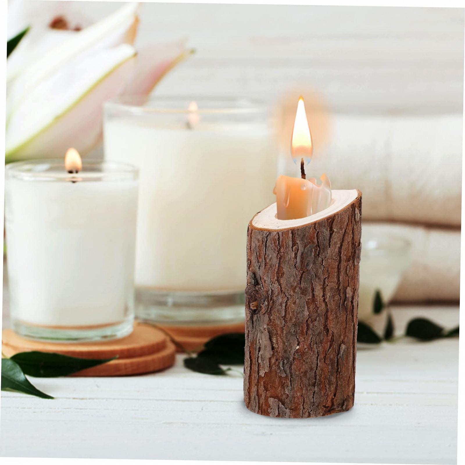 Подсвечник Warmhm Slanted Rustic Tree Stump Vintage Tea Lights Old Fashioned, фото №3