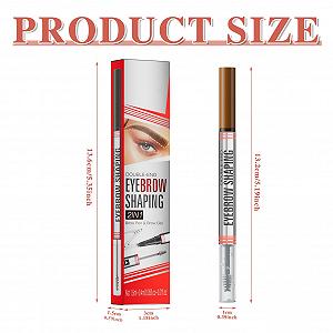 Карандаш для бровей 3D Водостойкий 2-в-1 с гелем Светло-коричневый synthetic.ua - Фото 1