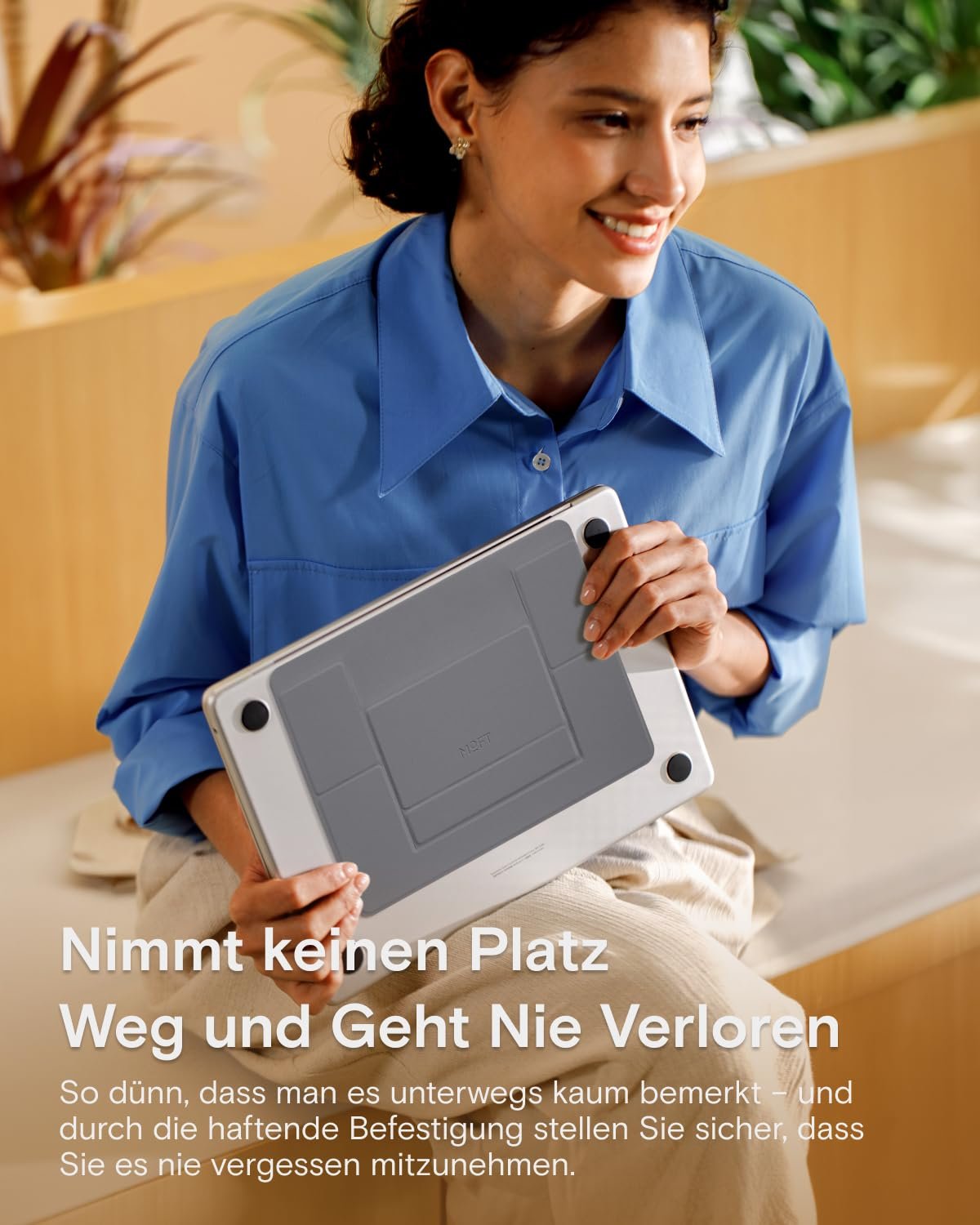 Подставка для ноутбука MOFT, складная подставка для ноутбука с 2 регулируемыми углами, улучшает осанку, совместима с MacBook Air, MacBook Pro 11 - 16 дюймов, самоклеящаяся, серая, фото №4