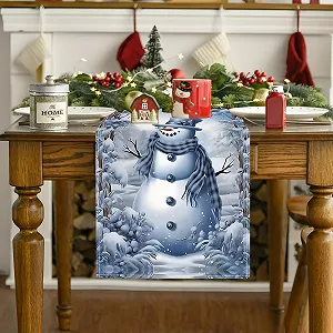 Доріжка на стіл Christmas Winter Fashion Багаторазова 183 x 33 см Синя ціна на synthetic.ua - Фото 1 Доріжка на стіл Christmas Winter Fashion Багаторазова 183 x 33 см Синя synthetic.ua - Фото 1