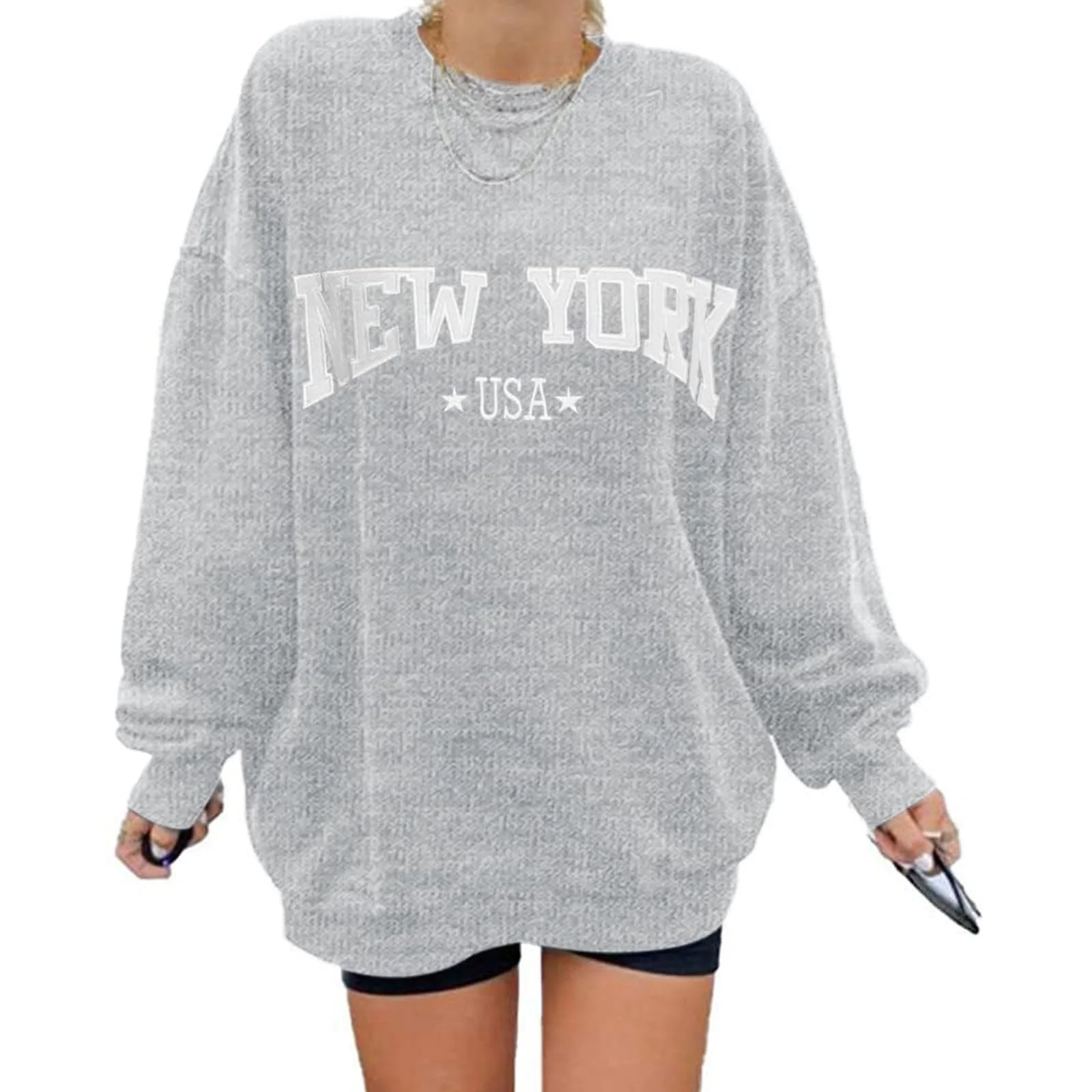 Женский Свитшот Lässige Workou С открытыми плечами Худи с длинными рукавами Графический Свободный крой С круглым вырезом Аниме-мода Western-Universitat 2025 Винтажный, фото №2