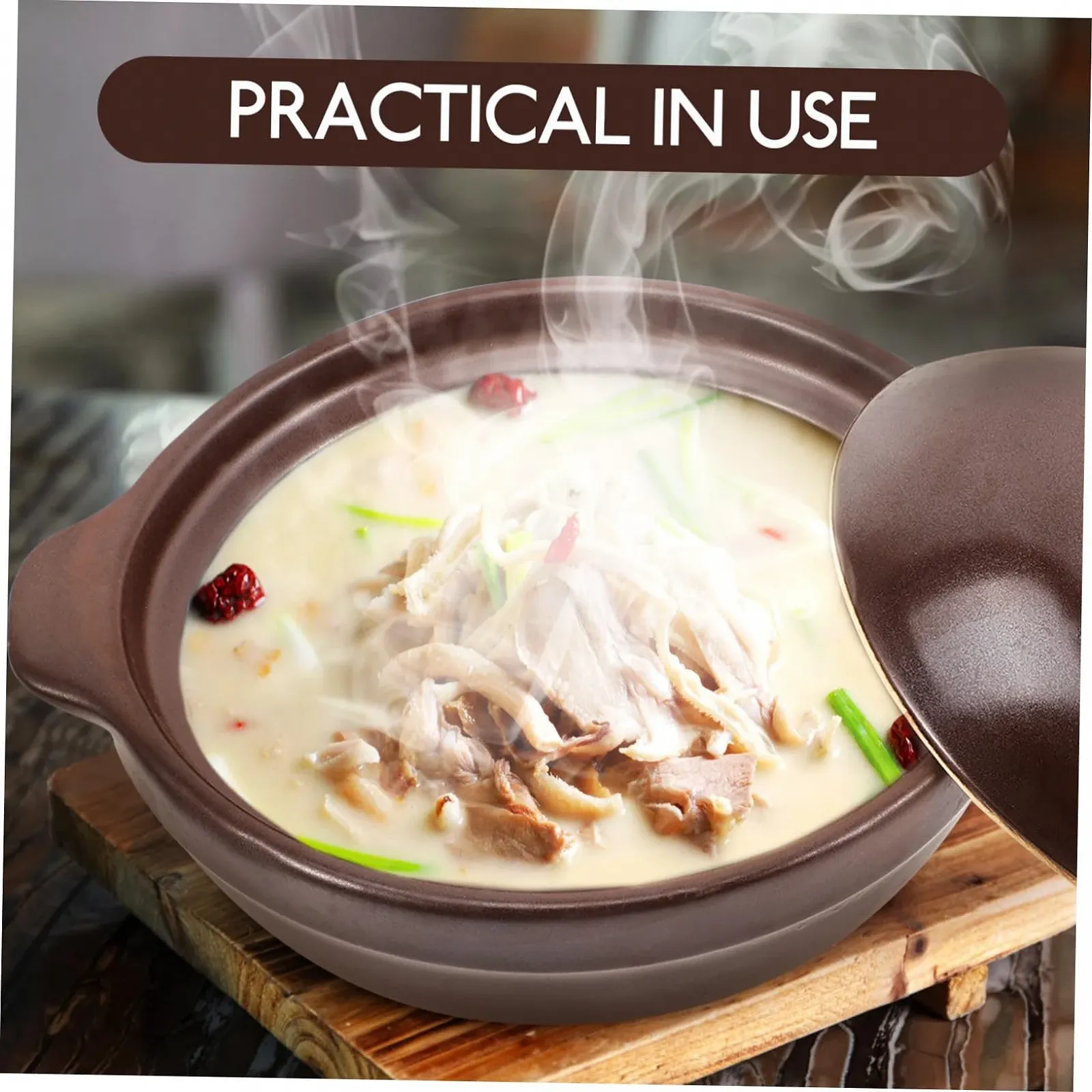 Кастрюля керамическая для тушения маленькая термостойкая с боковыми ручками коричневая, фото №3 Кастрюля керамическая для тушения маленькая термостойкая с боковыми ручками коричневая, фото №3