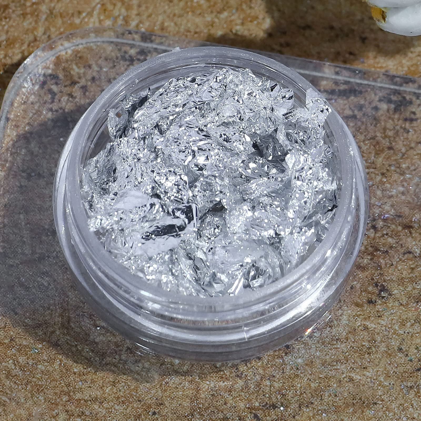 Блискітки Goldsplitter Хлоп’я Металеві срібні прикраси для манікюру, фото №3