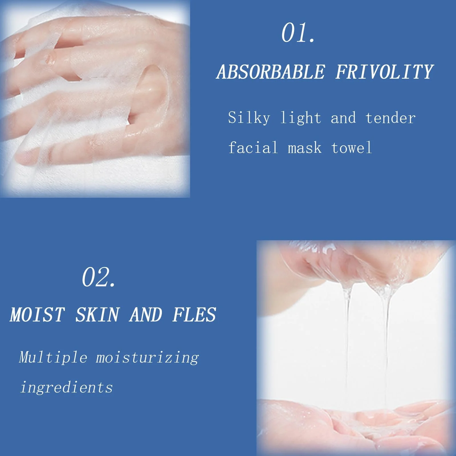 Маска для обличчя Зволожуюча Антивікова маска, 8 шт Тканинна маска преміум-класу, фото №5