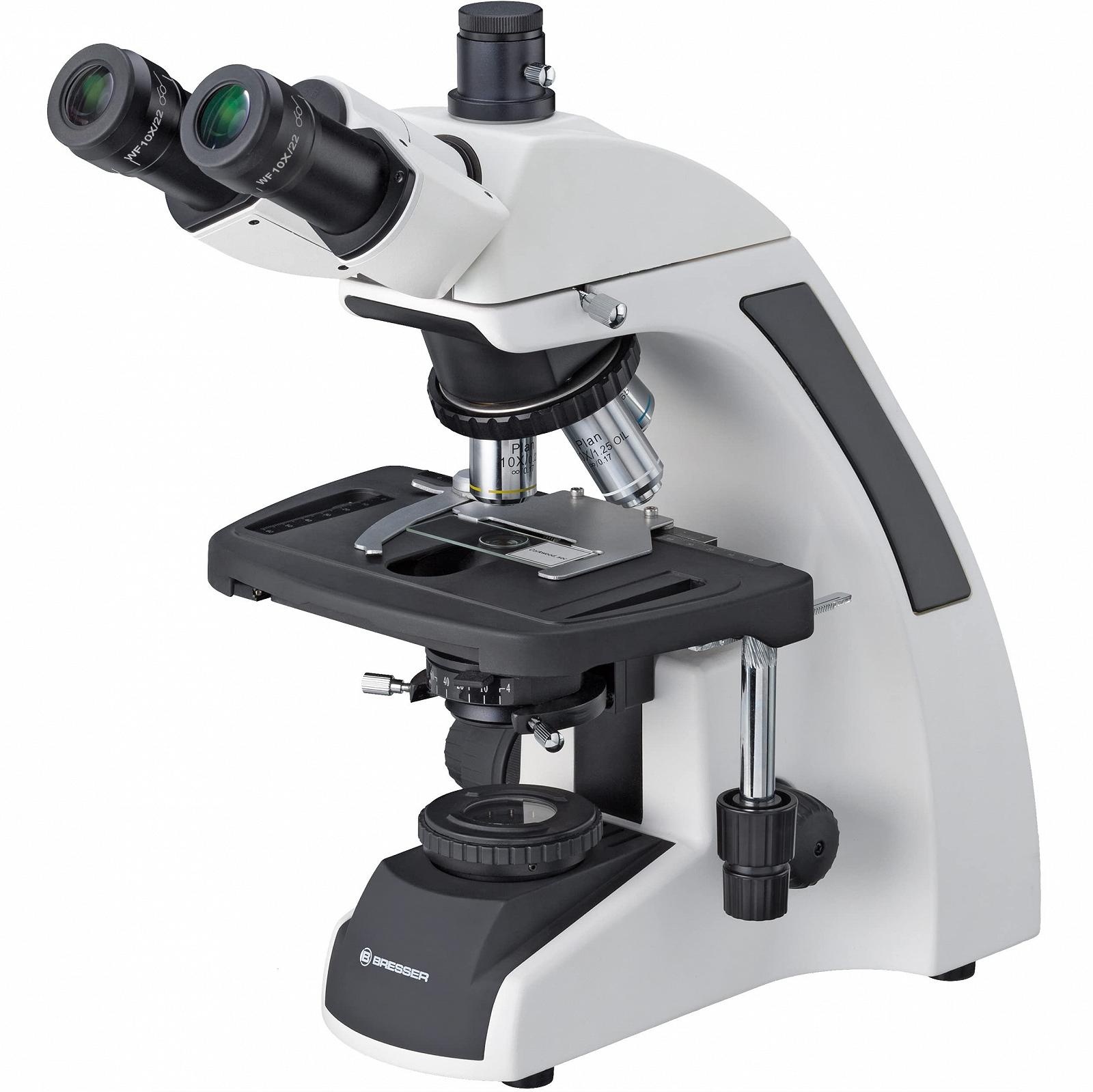 Микроскоп Bresser Science Infinity Professional, тринокулярный, проходящий свет, увеличение 40-1000x, planachr линзы, подсветка Köhlerian, очень яркий 3W LED, коаксиальный поперечный столик, c-mount адаптер, фото №1