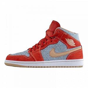 Кросівки Nike Air Jordan 1 Mid Denim Red 47 - Фото 1