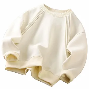 Свитшот Generisch 2026 для мальчиков, однотонный, с длинными рукавами, круглым вырезом, в корейском стиле, свободного кроя, повседневный пуловер, худи для детей и подростков, верхняя одежда - Фото 1