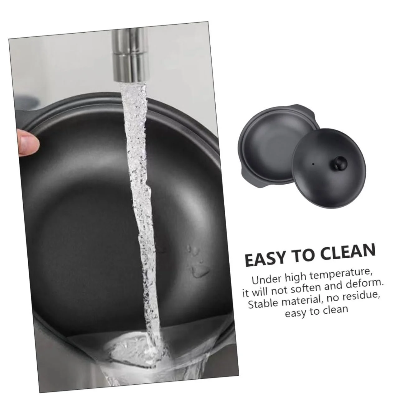 Кастрюля-жаровня VALICLUD Чугунная с крышкой Черная, фото №4