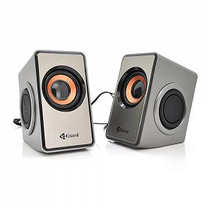 Колонки 2.0 Kisonli T-007 для ПК і ноутбука USB 3.5mm, 2x3W 20Hz 20KHz Gray BOX Q40 - Фото 1