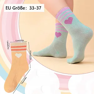 Женские носки с сердечком Размер 33-37, Спортивные носки в стиле ретро с полосками, Теннисные носки, Хлопковые носки для девочек, Носки для бега, Короткие носки (разноцветные) synthetic.ua - Фото 1