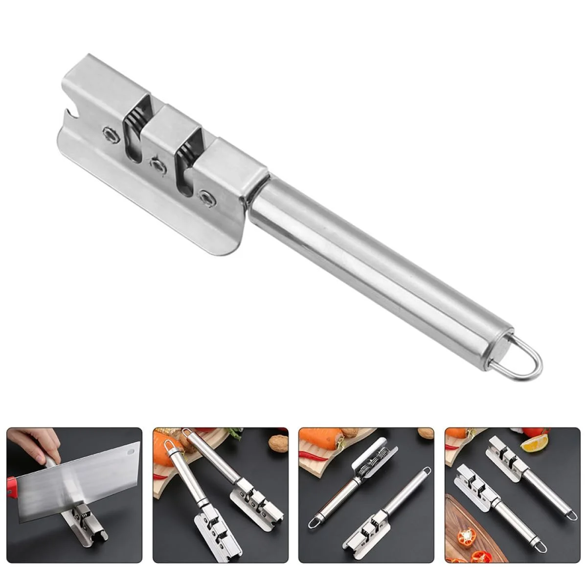 Точилка для ножниц и ножей Veemoon настольная из нержавеющей стали эргономичная с нескользящим основанием, фото №3