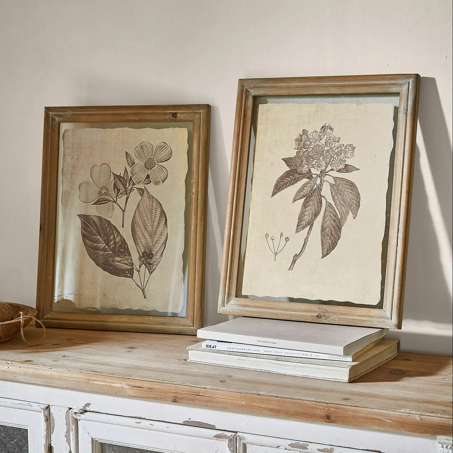 Набір картин Loberon Guyra 2 шт. дерево ялиці папір скло бежеві/коричневі 37 см, фото №2 Набір картин Loberon Guyra 2 шт. дерево ялиці папір скло бежеві/коричневі 37 см, фото №2