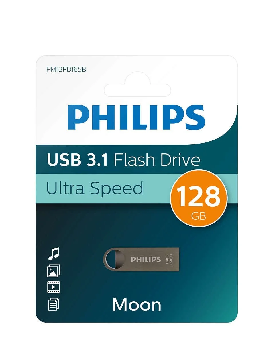 USB-флеш-накопичувач Philips Moon Edition Ultra Speed 3.1 128 ГБ 180 МБ/с Антрацит, фото №2