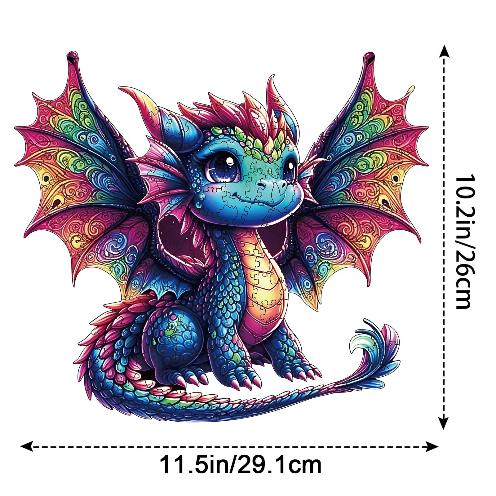 Деревянный пазл Dragon 200 элементов Уникальная форма животных, фото №3 Деревянный пазл Dragon 200 элементов Уникальная форма животных, фото №3