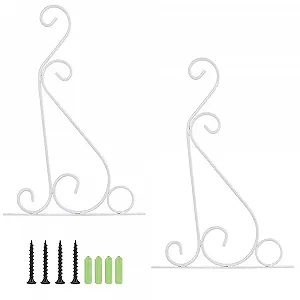 Гачки для підвісних кошиків Набір 2 шт. білі для рослин з гвинтами білі synthetic.ua - Фото 1