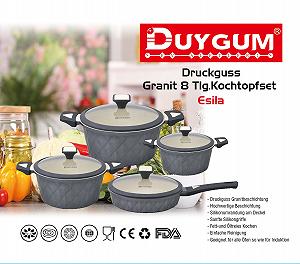 Набір каструль і сковорідок Die-Cast Granite 8-Piece Сірий synthetic.ua - Фото 1