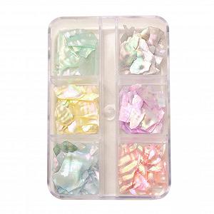 Украшение для ногтей Ракушка Разноцветные неровные блестки из абалона Тонкие диски 3D для дизайна ногтей #2 - Фото 1