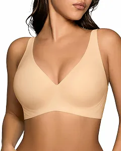 Бюстгальтер SHARICCA Smooth без косточек V-образный вырез бесшовный Push Up с чашечками бралетт - Фото 1