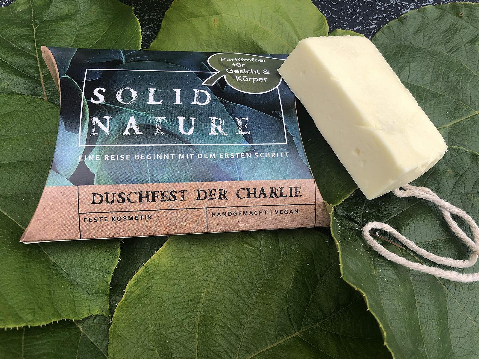 Твердий гель для душу Solidnature DuschFest Der Charlie веганський без пластику 120 г, фото №2