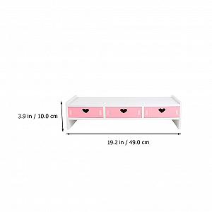 Подставка для ноутбука LIFKOME Плоский Держатель Полезная Полка Настольный Компьютерный Монитор Подставка для ноутбука Аксессуары Подставка Розовая Прочная с ПВХ Ящики для мобильного телефона Подставка для монитора с ящиком synthetic.ua - Фото 1