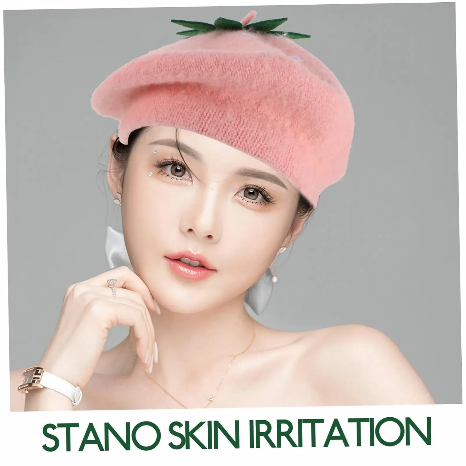 Берет для девочек, детский, милый, шерстяной, с кроличьими ушками, фото №9 Берет для девочек, детский, милый, шерстяной, с кроличьими ушками, фото №9