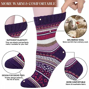 Носки из мериносовой шерсти Justay Женские Вязаные Зимние Термоноски, Дышащие, Мягкие, 5 пар, размеры 3.5–8, Желтый, Оранжевый, Серый, Зеленый, Коричневый synthetic.ua - Фото 1