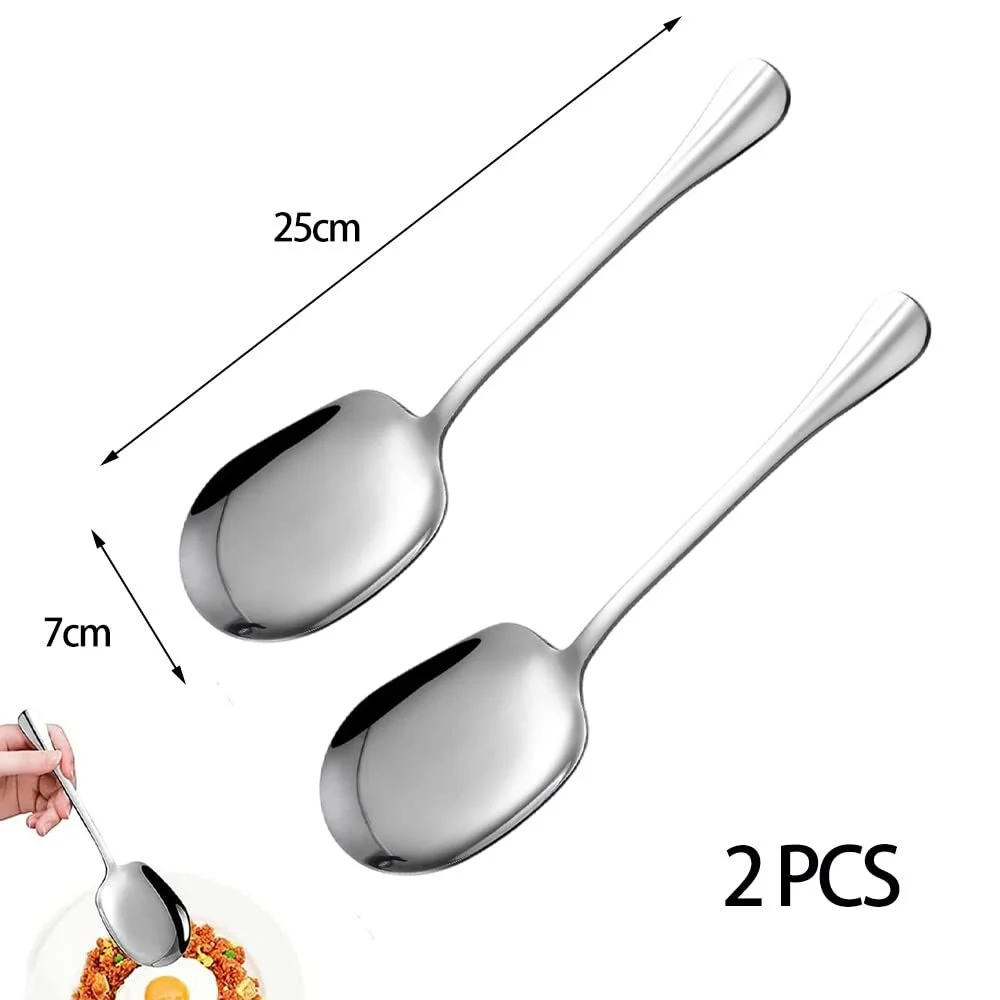 Набір з 2 сервірувальних ложок з нержавіючої сталі, великі сервірувальні, фото №7