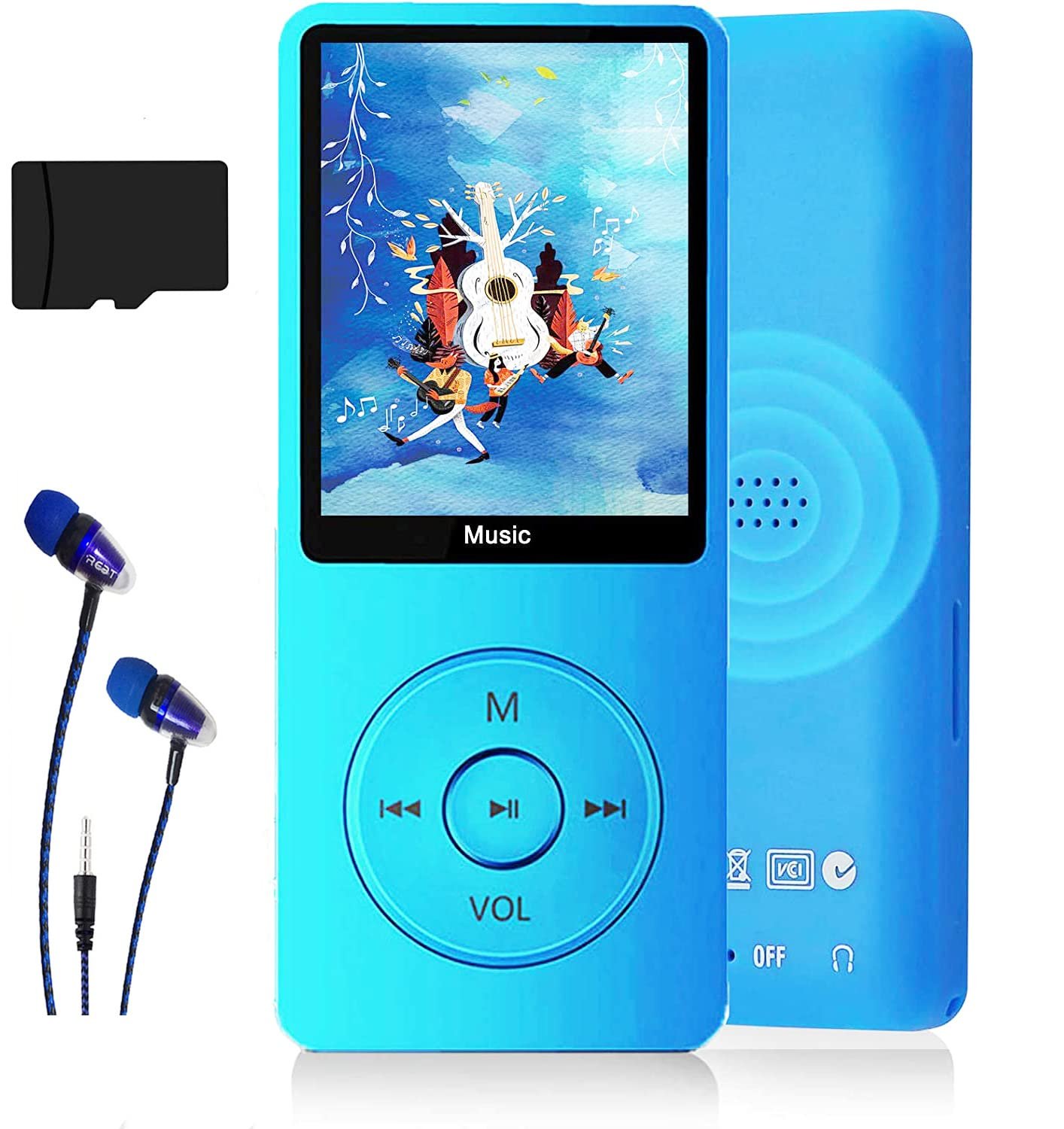 MP3 плеер, 16GB Micro SD Card, ультратонкий, встроенный динамик, просмотр фото, воспроизведение видео, FM-радио, диктофон, чтение электронных книг, фото №1