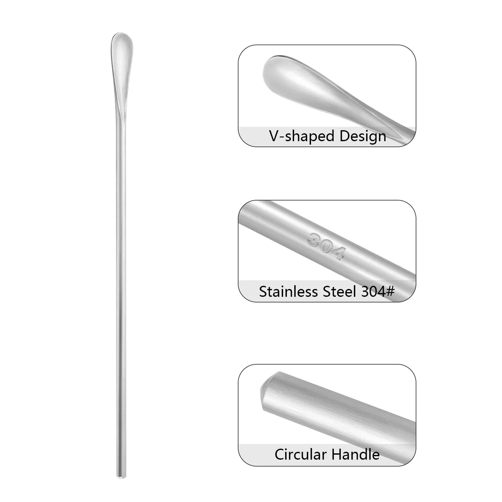 Ложка для змішування з нержавіючої сталі, 8 шт, 21,8 см, фото №7