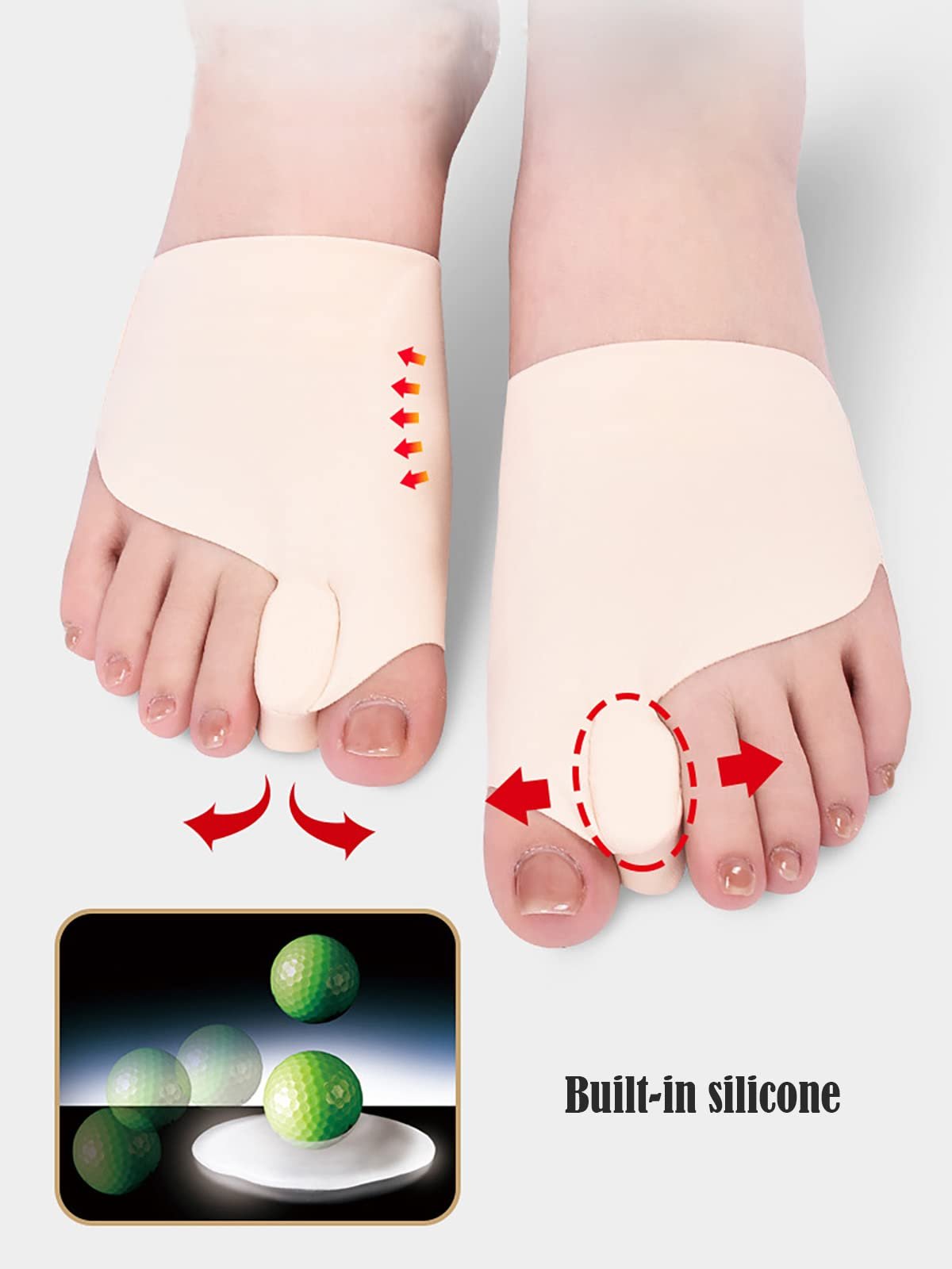 Корректор большого пальца стопы Hallux Valgus, разделитель пальцев, ортопедическая, фото №5